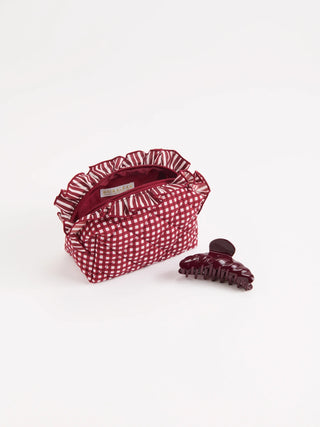 Maroon Small Lucy Zip Pouch by Shiraleah