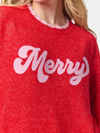 Merry Scallop Trim Relaxed Fit Sweater