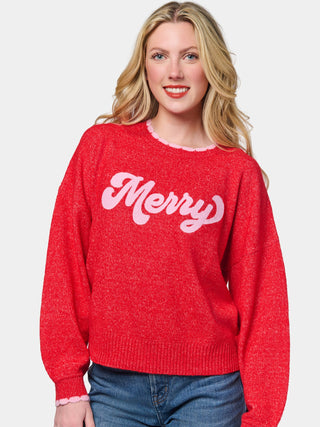 Merry Scallop Trim Relaxed Fit Sweater