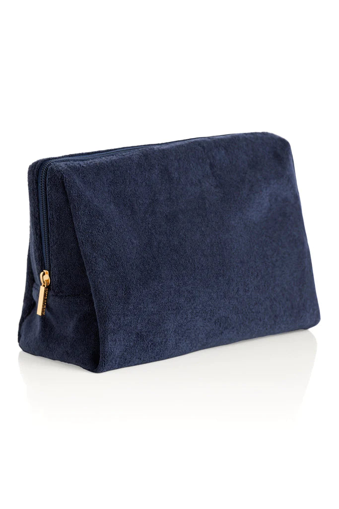 Navy Terry Zip Pouch - Personalization Included