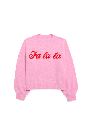Pink Fa La La Sweater by Shiraleah