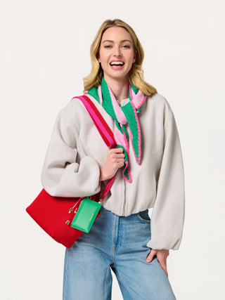 Pink / Green Small Triangle Scarf