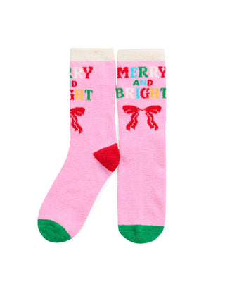 Pink Merry & Bright Socks by Shiraleah