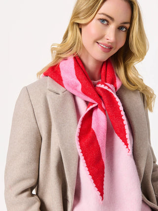 Red / Pink Small Triangle Scarf