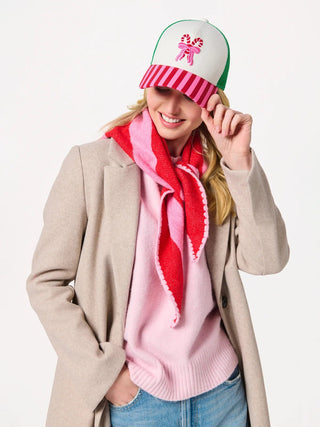 Red / Pink Small Triangle Scarf