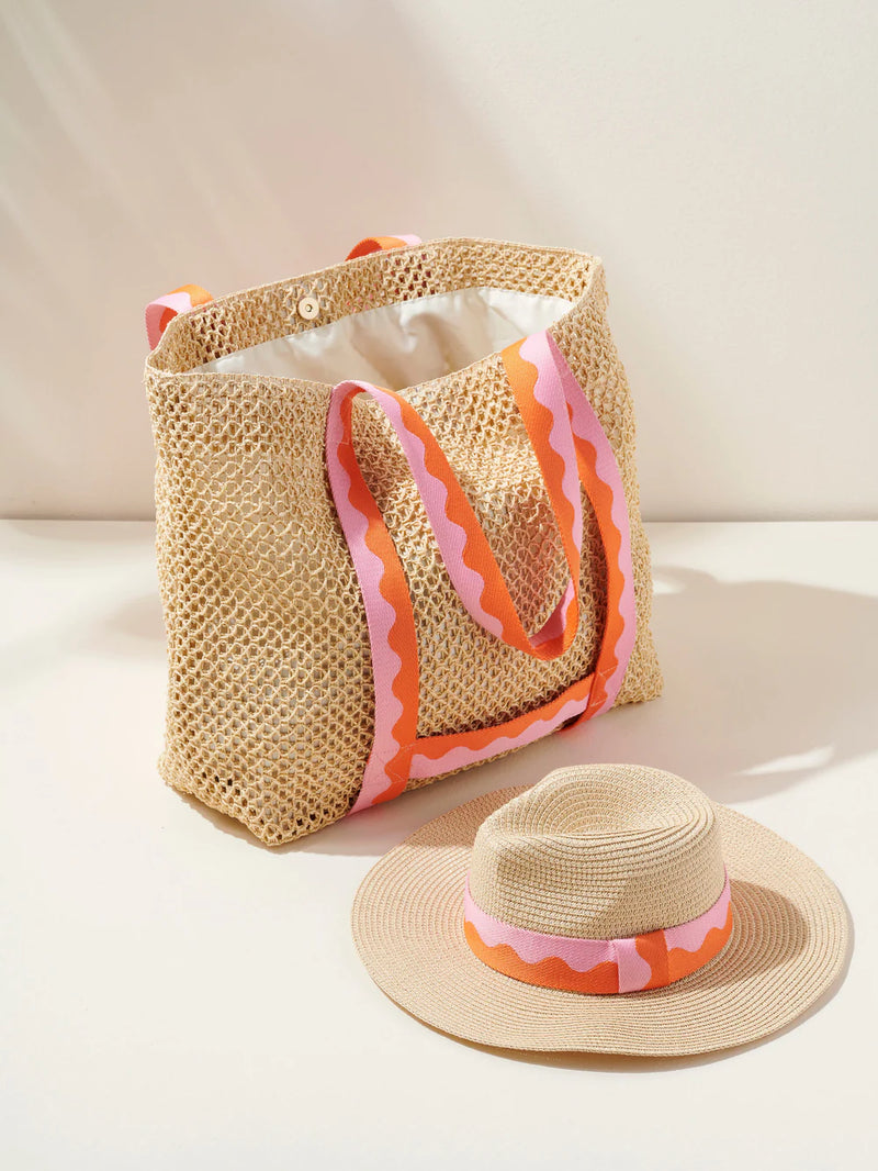 Pink Antigua Tote & Hat Set