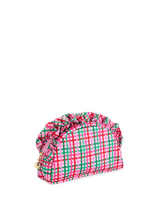 Plaid Ruffle Small Pouch (Personalization Included)