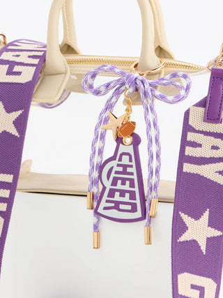 Purple Cheer Gameday Bag Charm and Key Ring by Shiraleah