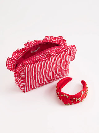 Red Large Lucy Zip Pouch by Shiraleah