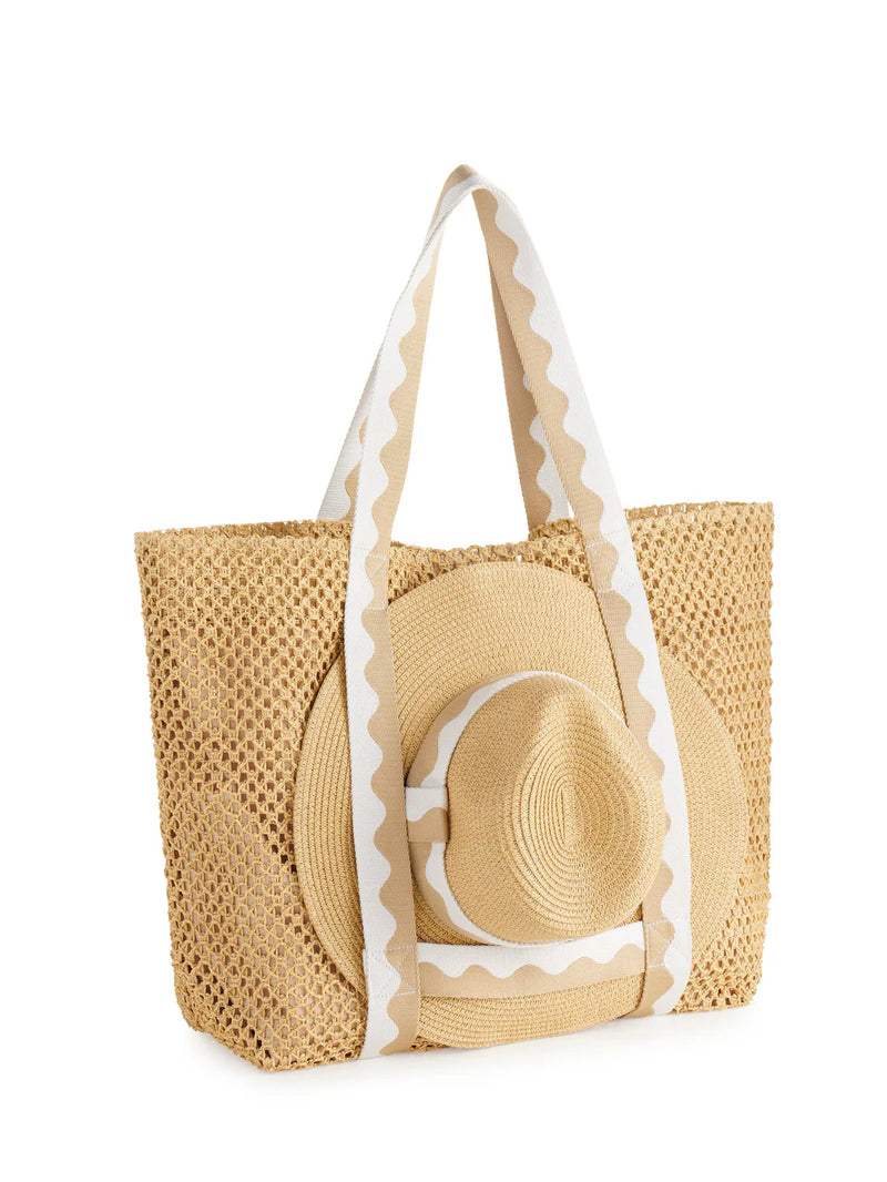 Sand Antigua Tote & Hat Set