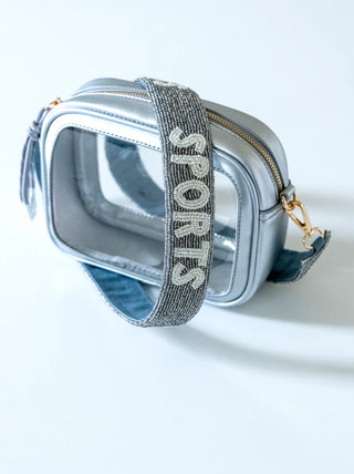 Silver Sports Beaded Bag Strap