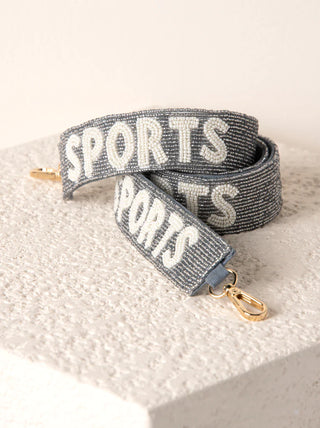 Silver Sports Beaded Bag Strap