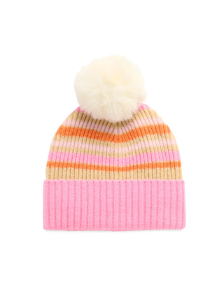 Tan / Pink / Orange Elle Beanie Hat
