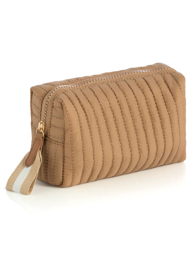 Tan Sm Boxy Cosmetic Pouch