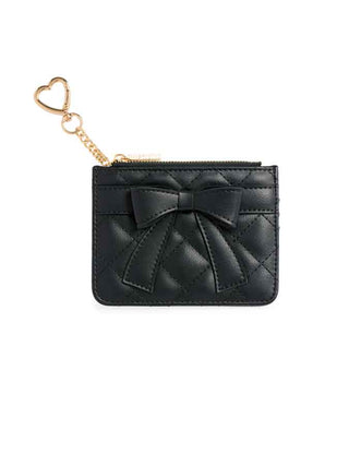 Black Quilted Bow Card Case
