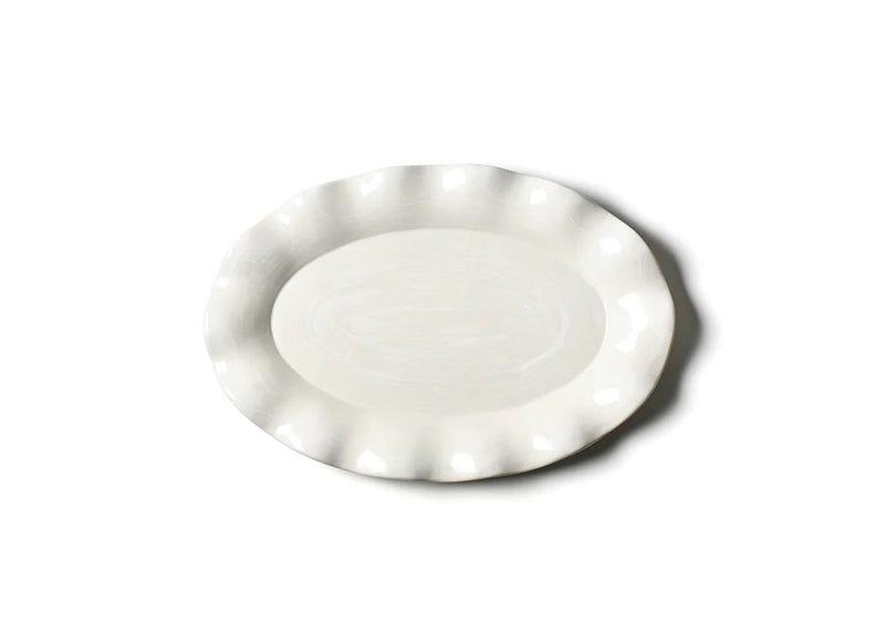Ruffle Oval Platter in Signature White - Personalization Available