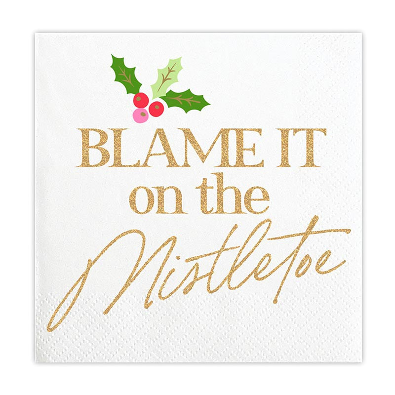 Blame Mistletoe Foil Napkins