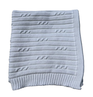 White Petite Cable / Rib Blanket - Personalization Included - J.A. Whitney