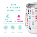 Pop Fizz Stemless 12 oz Wine Cup (Personalization Available)