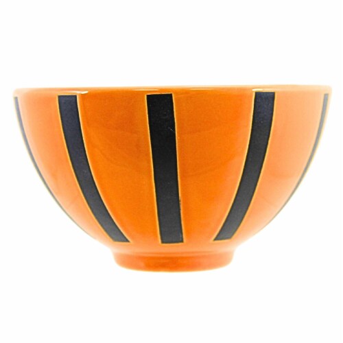 Black / Orange Stripe Snack Bowl