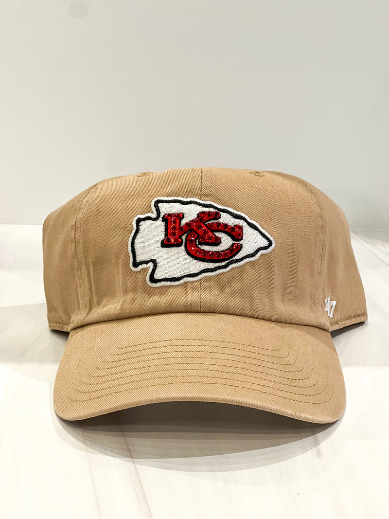 Tan Kansas City Chiefs Bling Baseball Hat