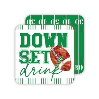 Down, Set, Drink Square Coasters by Rosanne Beck