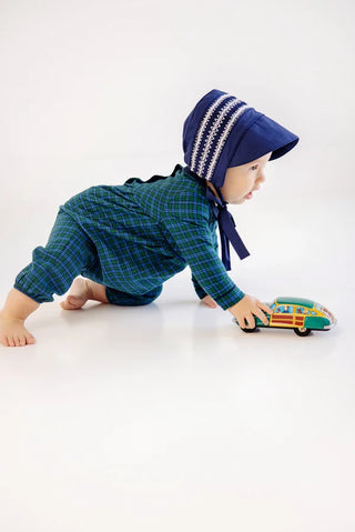 The Beaufort Bonnet Company - Flannel LS Bradford Romper - Woodlake Point Plaid