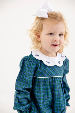 The Beaufort Bonnet Company - Flannel LS Britt Romper - Woodlake Point Plaid - J.A. Whitney