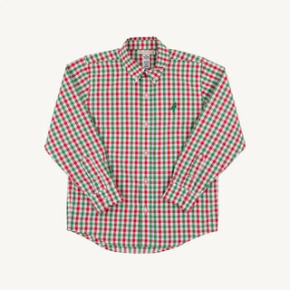 The Beaufort Bonnet Company - Flannel Dean's List Dress Shirt - Red & Green Gingham