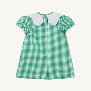 The Beaufort Bonnet Company - Frenchy Frock - Green Gingham w/ Apple & Bow Embroidery - J.A. Whitney