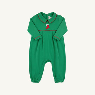 The Beaufort Bonnet Company - Bradford Romper - Kelly Green w/ Stocking