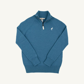 The Beaufort Bonnet Company - Hayden Half Zip Sweater - Barnsley Blue