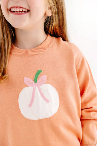 The Beaufort Bonnet Company - Isabelle's Intarsia Sweater - Pink w/ Pumpkin