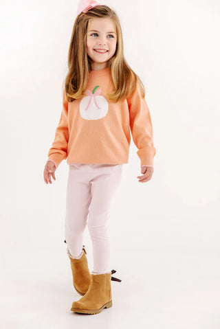 The Beaufort Bonnet Company - Isabelle's Intarsia Sweater - Pink w/ Pumpkin