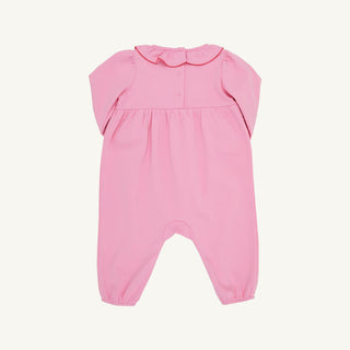 The Beaufort Bonnet Company - Ramona Ruffle Romper - Hot pink w/ Wreath
