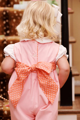 The Beaufort Bonnet Company - Rebecca Romper - Pink w/ Floral Pumpkin