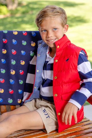 The Beaufort Bonnet Company - Vaughn Vest - Richmond Red w/ Navy Stripe