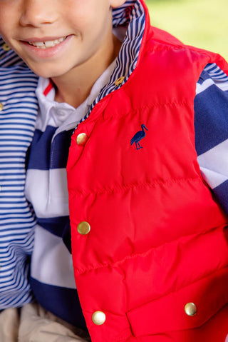 The Beaufort Bonnet Company - Vaughn Vest - Richmond Red w/ Navy Stripe