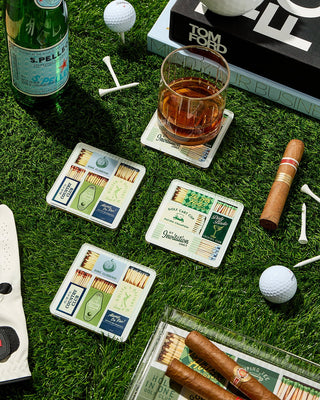 Golf Matchbook Coasters - Boxed Set of 4