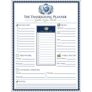 Thanksgiving planner notepad by WH Hostess