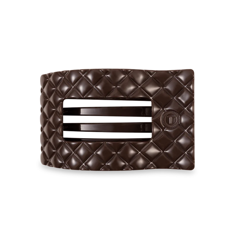 Truly Taupe Quilted Medium Flat Rectangle Hair Clip