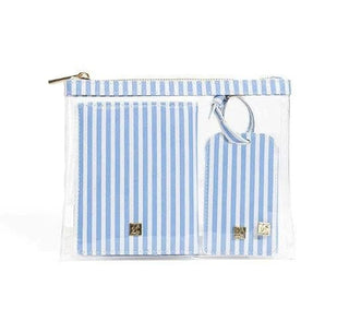 Chambray stripe 3-piece travel set by TRVL