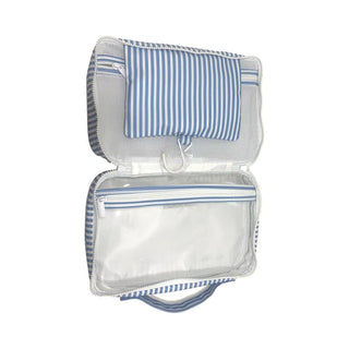 Hanging Toiletry Bag - Chambray Stripe (Personalization Included) - J.A. Whitney