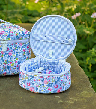 Bridgehampton floral quilted jewel round — open view by TRVL