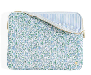 Hamptons floral quilted laptop sleeve — alternate view by TRVL