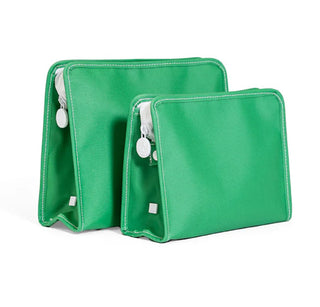 Medium Zip Pouch - Coated Canvas Kelly Green (Personalization Included) - J.A. Whitney
