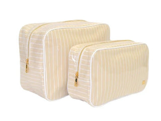 Luxe Gloss Overlay XL Glam + Go Glam Coastal Set - Sand Stripe (Personalization Included) - J.A. Whitney