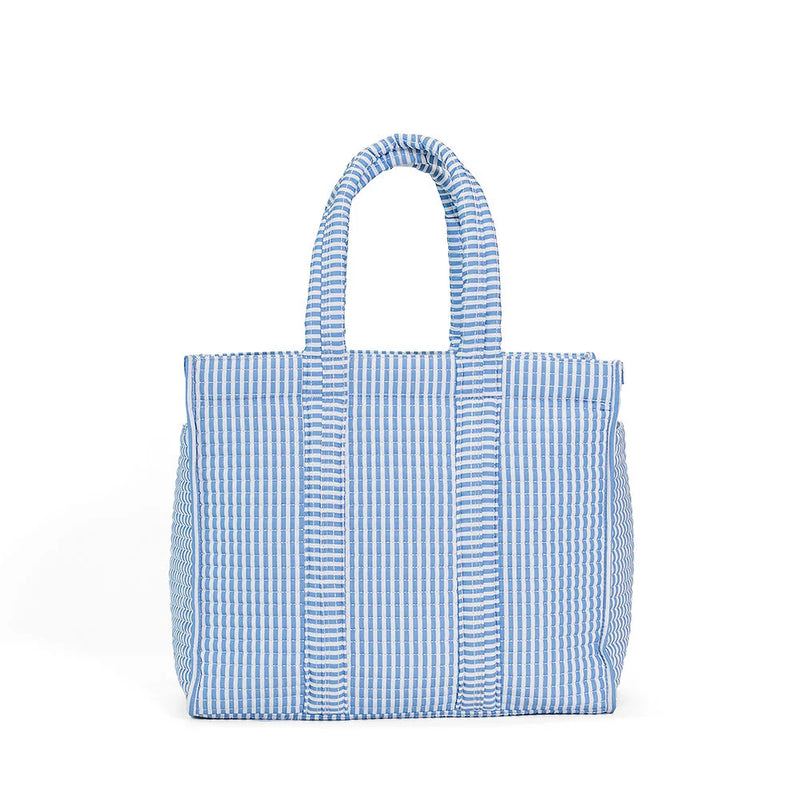 Quilted Go Go Tote - Chambray Stripe (Personalization Included)