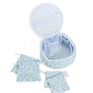 Hamptons floral quilted jewel round — open view by TRVL