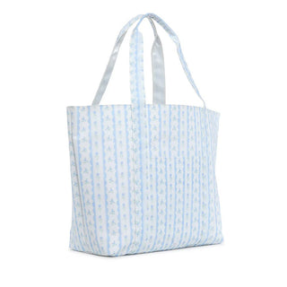 Jumbo Tote - Ribbon Floral Blue (Personalization Included) - J.A. Whitney